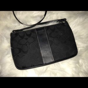 Black coach monogram crossbody bag